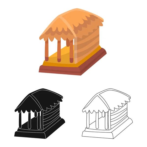 Illustration vectorielle de hutte et icône de la maison. Ensemble de hutte et gazebo stock symbole pour le web . — Image vectorielle