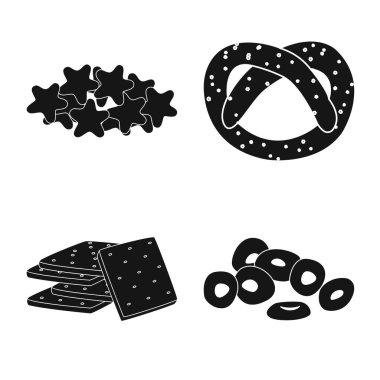 Parti ve pişirme işareti vektör illüstrasyon. Web için parti ve gevrek stok sembolü koleksiyonu.