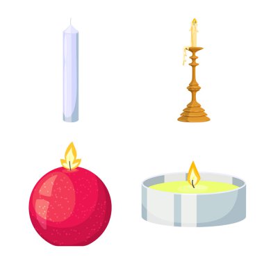 Işık ve balmumu işareti vektör tasarımı. Stok için ışık ve tören vektör simgesinin toplanması.