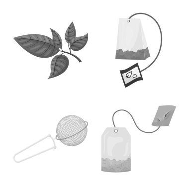 Yeşil ve siyah sembolün izole nesnesi. Stok için yeşil ve organik vektör simgesi koleksiyonu.