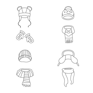 Kış ve soğuk işareti vektör tasarımı. Kış ve web için sıcak hisse senedi simgesi toplama.