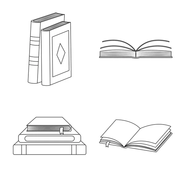 Diseño vectorial de estudio y símbolo de la literatura. Conjunto de estudio e icono de vector de origen para stock . — Archivo Imágenes Vectoriales