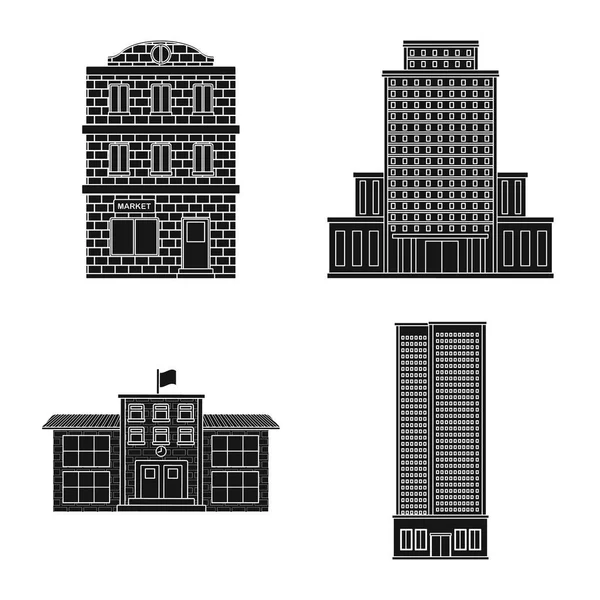 Diseño vectorial de símbolo moderno y patrimonial. Colección de iconos vectoriales modernos y constructivos para stock . — Archivo Imágenes Vectoriales