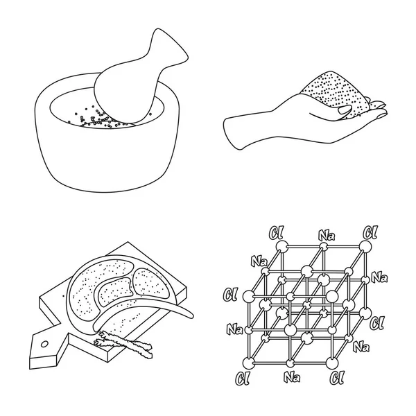 Izolowany obiekt symbolu sodowego i mineralnego. Zbieranie symbolu zapasów sodu i kuchni w Internecie. — Wektor stockowy
