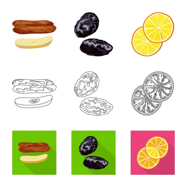 Objet isolé de nourriture et symbole cru. Collection de nourriture et de la nature stock symbole pour la toile . — Image vectorielle