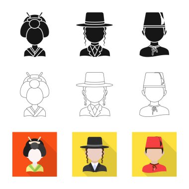 Kopyacı ve yerleşik simge vektör tasarımı. Kopyacı ve kültür vektör simgesini hissenin koleksiyonu.