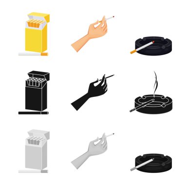 Çöp tasarımını vektör ve sembol durdurmak. Hisse senedi için çöp ve alışkanlık vektör simge kümesi.