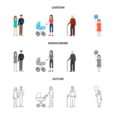 Karakter ve avatar simge vektör Illustration. Karakter ve portre hisse senedi vektör çizim topluluğu.