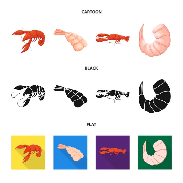 전채와 바다 로그인의 벡터 그림입니다. 전채의 집합 및 주식에 대 한 진미 벡터 아이콘. — 스톡 벡터
