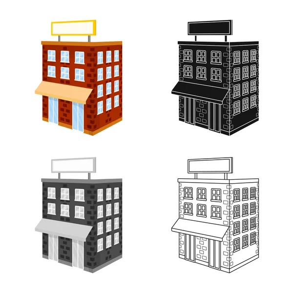 Ilustración vectorial de casa e icono residencial. Conjunto de icono de vector de casa y ciudad para stock . — Vector de stock