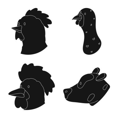 Çiftlik ve organik işareti Vektör illüstrasyon. Çiftlik ve baş stok vektör illüstrasyon koleksiyonu.