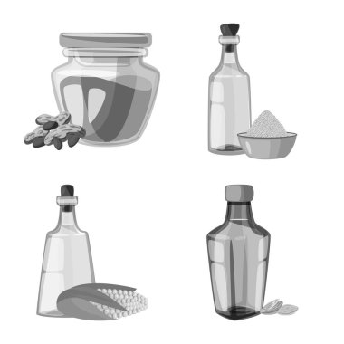 Beslenme ve organik Logo vektör tasarımı. Beslenme ve cam stok vektör çizim seti.