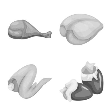 Mutfak ve kuş sembolü Vektör illüstrasyon. Mutfak ve kümes hayvanları stok vektör illüstrasyon koleksiyonu.