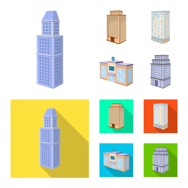 Ilustração vetorial do ícone de construção e construção. Conjunto de construção e ilustração do vetor de estoque imobiliário . —  Vetores de Stock