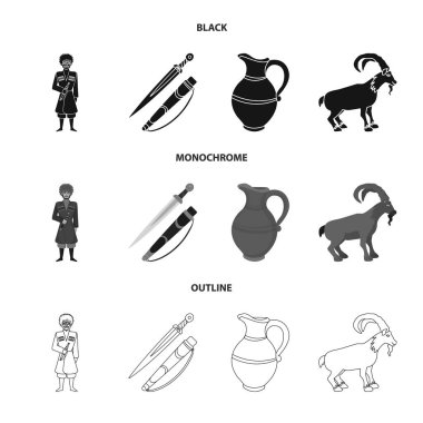 Kültür ve gezi simge vektör tasarımı. Hisse senedi için kültür ve özgünlük vektör simge kümesi.