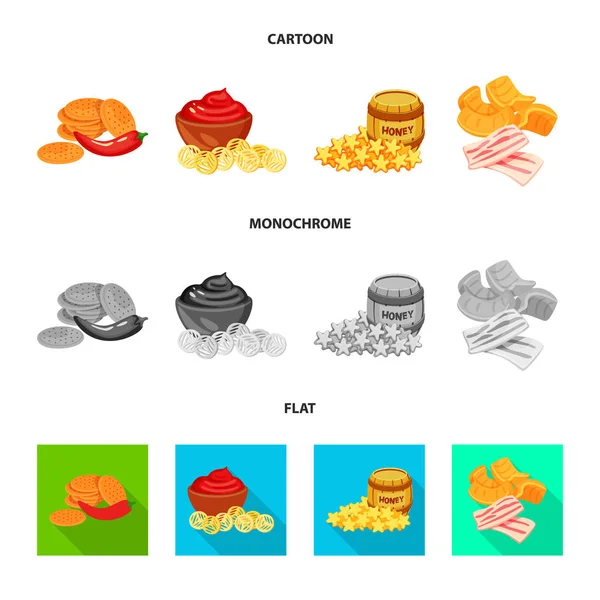 Ilustração vetorial do paladar e do sinal de sazonina. Conjunto de sabor e vetor orgânico ícone para estoque . — Vetor de Stock