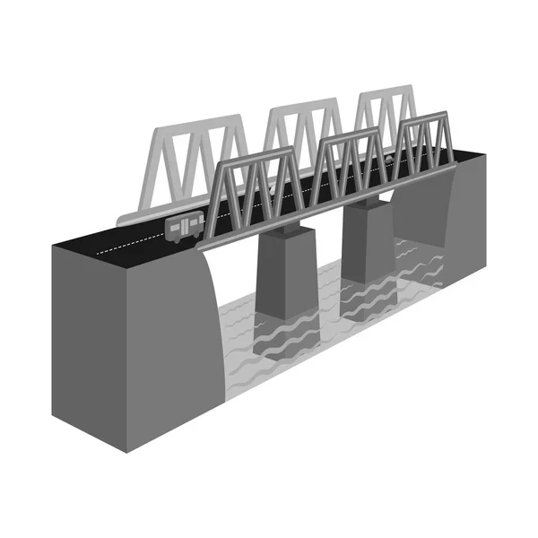 Köprü vektör tasarımı ve modern sembol. Stok lar için köprü ve demiryolu vektör simgesi seti. — Stok Vektör
