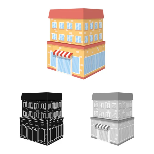 Vektor-Design des Shop- und Café-Symbols. Set von Shop und Bäckerei Vektor-Symbol für Aktien. — Stockvektor
