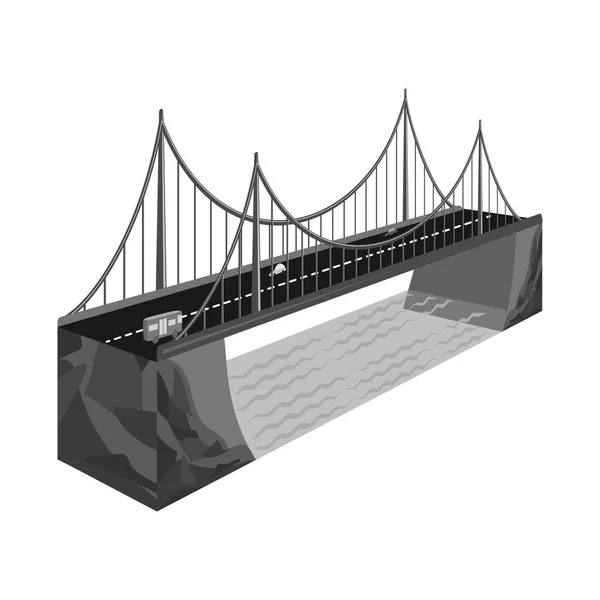 橋と岩のロゴのベクターデザイン。ストック用のブリッジとレンガベクトルアイコンのコレクション. — ストックベクタ