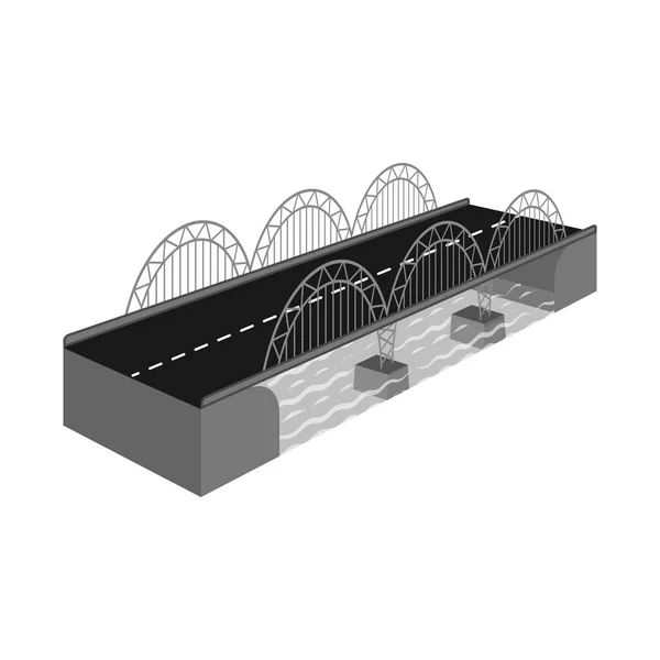 Köprü ve mobil sembolün yalıtılmış nesnesi. Stok lar için köprü ve deniz vektör simgesi seti. — Stok Vektör