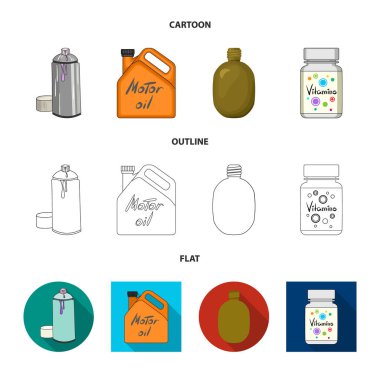 Plastik ve konteyner simge vektör Illustration. Plastik ve ambalaj vektör simge stok için set.