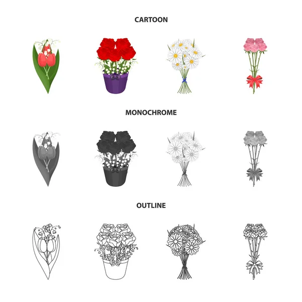 Ilustración vectorial del signo de primavera y corona. Conjunto de primavera y flor símbolo de stock para la web . — Vector de stock
