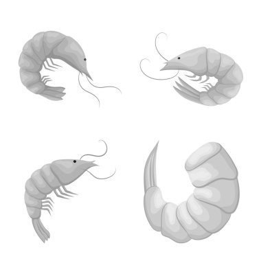 Yengeç ve meze işareti izole nesne. Web için yengeç ve deniz stok sembolü seti.