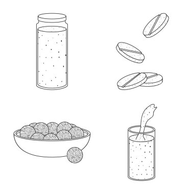 Gıda ve vegan logosu izole nesne. Gıda ve weed stok vektör illüstrasyon koleksiyonu.