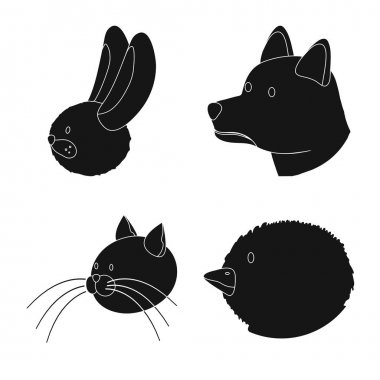 Çiftlik ve organik logo vektör illüstrasyon. Stok için çiftlik ve baş vektör simgesinin toplanması.