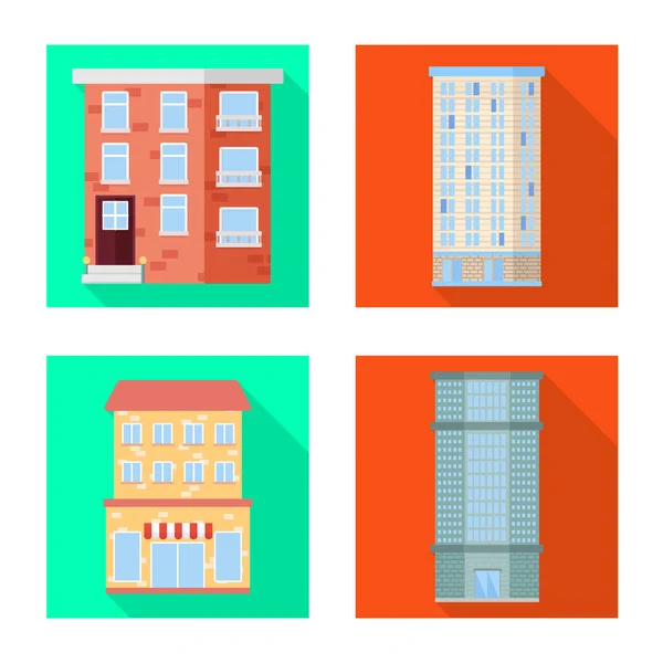 Conception vectorielle de l'icône municipale et centrale. Ensemble d'illustration vectorielle de stock municipal et immobilier . — Image vectorielle