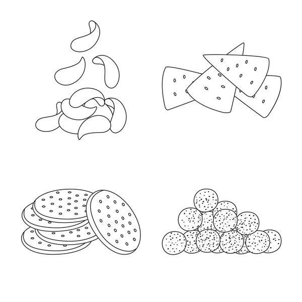 Diseño vectorial del logotipo del producto y del menú. Colección de producto e icono de vectores de sabor para stock . — Vector de stock