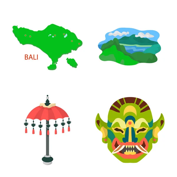 Diseño vectorial del logotipo de bali e indonesia. Colección de ilustración de vectores de caldo de bali y caribe . — Archivo Imágenes Vectoriales