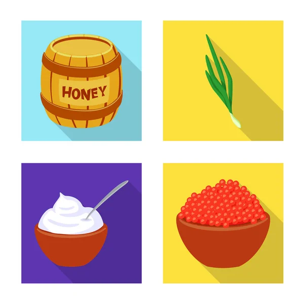 Vektorillustration von Geschmack und Produktsymbol. Geschmackssammlung und Kochtopf-Symbol für das Web. — Stockvektor