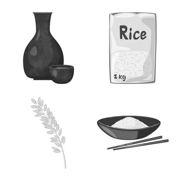 Vector ontwerp van voedsel en organisch symbool. Verzameling van voedsel en agrarische voorraad vector illustratie. — Stockvector