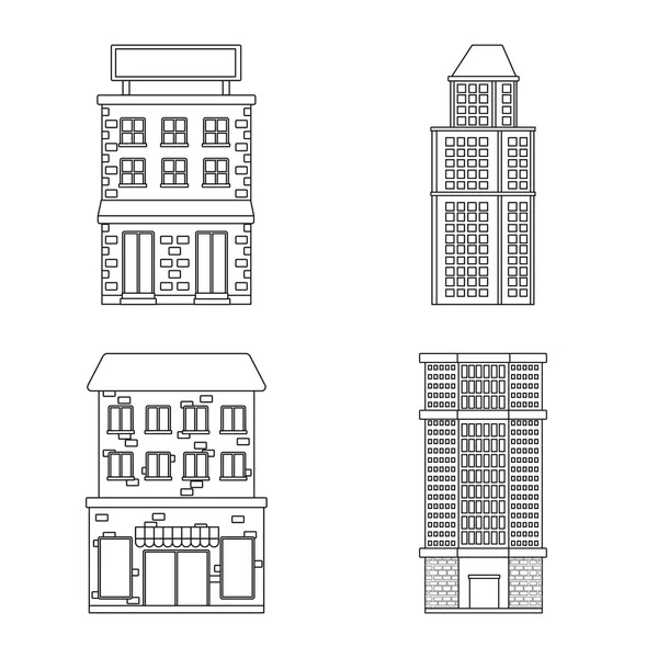 Oggetto isolato di architettura e segno esterno. Serie di illustrazione vettoriale architettura e città stock . — Vettoriale Stock