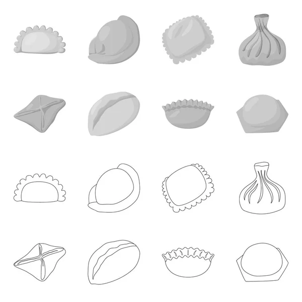 Objet isolé des produits et signe de cuisson. Ensemble de produits et icône vectorielle apéritif pour stock . — Image vectorielle