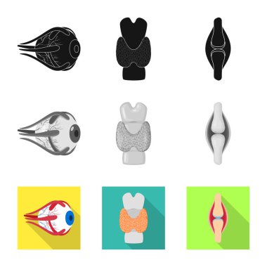 Biyoloji ve bilimsel logo vektör tasarımı. Biyoloji ve laboratuvar hisse senedi vektör çizim seti.