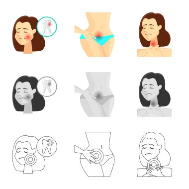 Hastane ve işleme sembol yalıtılmış nesne. Hastane ayarla ve stok vektör çizim yardım.