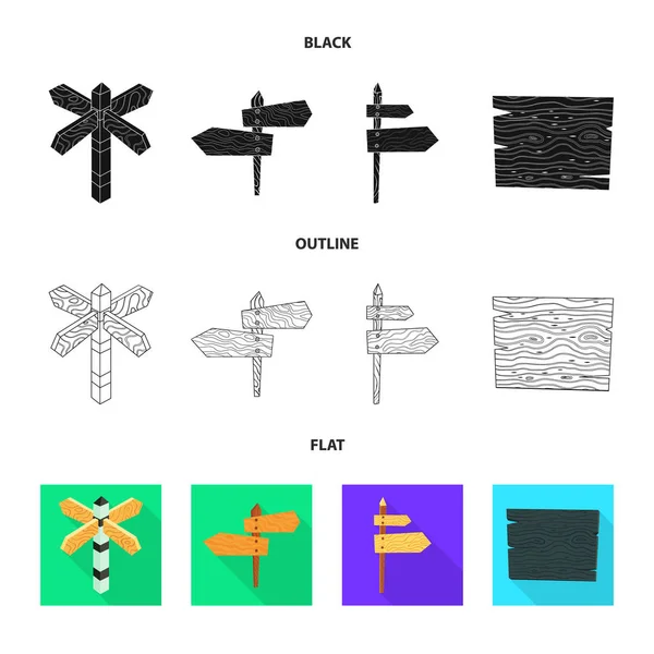 Geïsoleerde object van raw en bos symbool. Set van raw en hardhout aandelensymbool voor web. — Stockvector