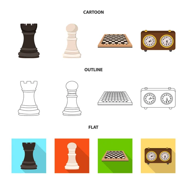 Vektoros illusztráció sakk-matt és vékony szimbólum. Készlet a sakk-matt és cél tőzsdei szimbólum a web. — Stock Vector