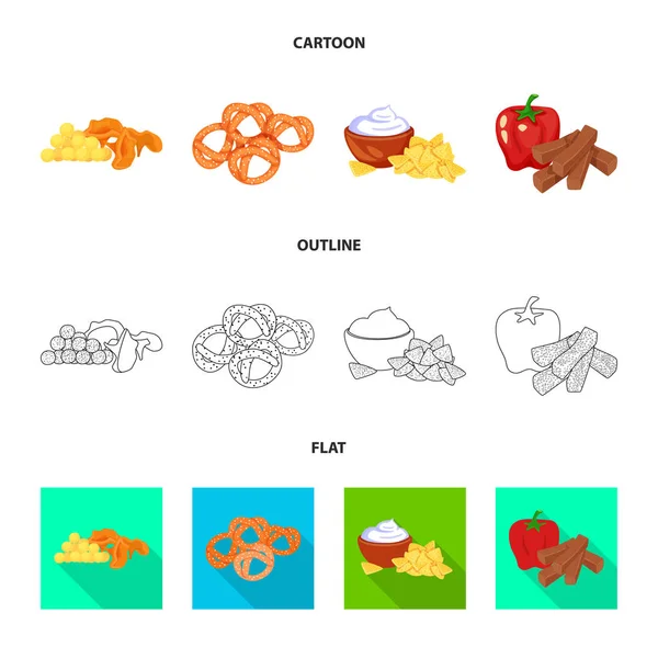 Vektorillustration des Geschmacks und des Logos der Saison. Geschmackssatz und Bio-Aktiensymbol für Web. — Stockvektor