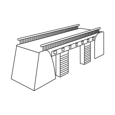 Köprü ve bisiklet işareti vektör illüstrasyon. Köprü ve tehcir stok vektör illüstrasyon seti.
