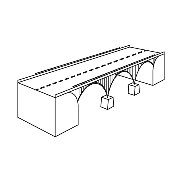 Vector illustratie van brug en gemonteerd logo. Collectie van Bridge en River vector icoon voor Stock. — Stockvector