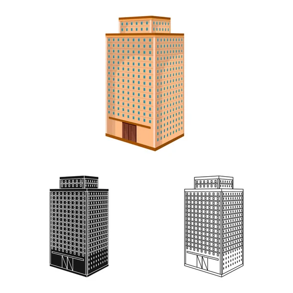 Ilustración vectorial del icono de la oficina y la casa. Conjunto de oficina y rascacielos símbolo de stock para web . — Vector de stock