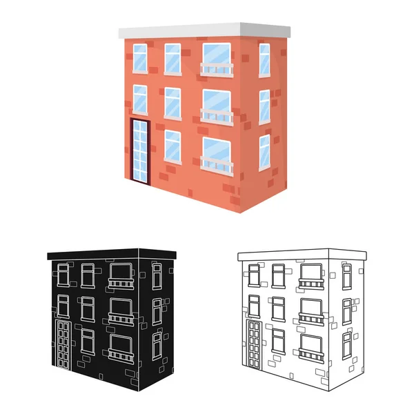 Oggetto isolato di casa e segno residenziale. Raccolta di casa e appartamento stock vettoriale illustrazione . — Vettoriale Stock