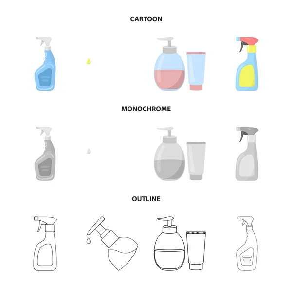 噴霧器および液体記号のベクトル設計。ウェブ用噴霧器と農薬ストックシンボルのコレクション. — ストックベクタ
