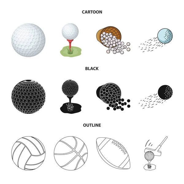 Objeto isolado de bola e ícone de futebol. Conjunto de bola e basquete vetor ícone para estoque . — Vetor de Stock