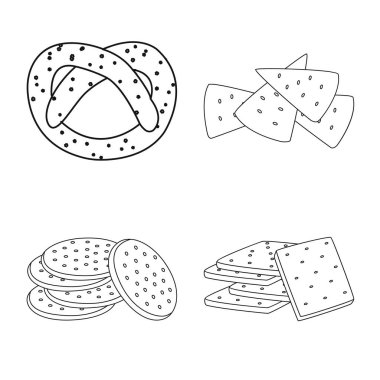 Ürünün yalıtılmış nesnesi ve menü işareti. Web için ürün ve lezzet stok sembolü seti.