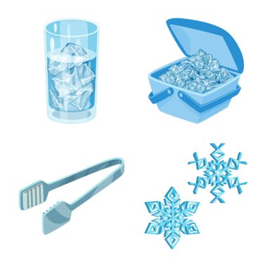 Buz ve su logosu vektör Illustration. Frost ve ıslak stok vektör çizim koleksiyonu.