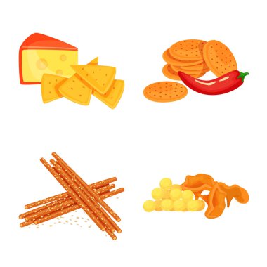 Gıda ve ürün sembolü vektör tasarımı. Gıda ve parti stok vektör illüstrasyon koleksiyonu.